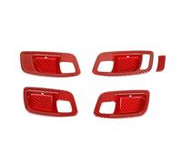 JXMFKBB Adesivi for decorazione della maniglia della portiera interna dell'auto in ABS, accessori/adatti for Dodge Charger/Chrysler 300C dal 2011 in poi(Red Carbon Fiber)