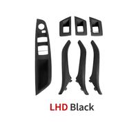 JXMFKBB Maniglie for porte interne in pelle for auto lato sinistro destro e sinistro 7 pezzi Set completo/adatto for BMW Serie 5 F10 F11 51417225866(LHD Black)