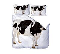 JXMFYY Copripiumino 140x200 Mucche Biancheria da Letto 3 Pezzi 3D Copripiumino e Federe in Microfibra,Trapunta per Tutte Le Stagioni