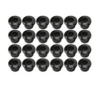 Jxngery 24pcs Guitar String Pulsante Ferrules 10 mm Mortal di plastica ad alta prestazione Semi chiusa Guitar Parti di chitarra (Nero)