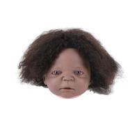 Jxngery Afro Curly Mannin Head Realistic Doll Cosmetologia Manichini per acconciatura Manichino africano