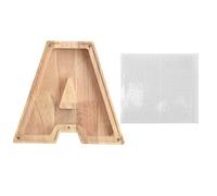 Jxngery Banca in legno fai -da -te che rende la lettera di plastica in legno di betulla una forma di cambio di aspetto trasparente