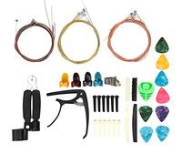 Jxngery Kit di accessori per chitarra Modifica include stringhe CAPO Celluloid Pick Clip Upper inferiore dado