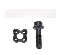 Jxngery Set di rondelle e viti per bici in lega Ti colore nero Design a mezzaluna Vite di fissaggio e guarnizione per deragliatore anteriore