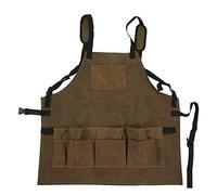 Jxngery Shop Grembiule Materiale in tela lavata di grande capacità Pieghevole Colore fango Grembiule per lavorazione del legno stile universale per barbecue