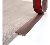 JXNVHJ 1M * 3.5cm Profilo di Transizione in PVC Autoadesiva, Strisce di Transizione per Dislivello di 3-5mm, Striscia di Soglia per Pavimenti Parquet Laminato(Coffee)