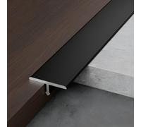JXNVHJ Listello di Copertura 90cm, 3 Pezzo, Striscia di Transizione per Pavimenti in Alluminio con Stampaggio A T, Coprisoglia per Piastrelle, Legno, Laminato, Giunture(Black,20mm)