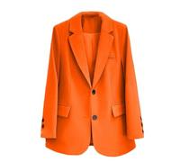 JXQXHCFS Autunno Ufficio Signora Blazer Per Le Donne Manica Lunga Cappotti Giacca Abbigliamento Invernale Outwear, Arancione e rosso, M