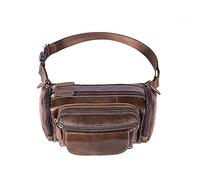 Jxth Marsupio da Donna in Vera Pelle, Marsupio a Tracolla per Sport, Escursionismo, Viaggi, Arrampicata, Regolabile, Leggero Dark Coffee