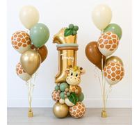 Jxuzh 1. Set di decorazioni per il compleanno della giungla, per il 1 anno, per il compleanno dei bambini, decorazione per il 1° compleanno, per l'asilo, safari, per feste di compleanno