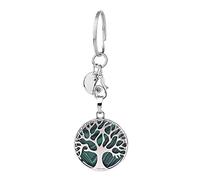 Jxuzh Portachiavi a forma di albero della vita, con gemma naturale, albero della vita, Chakra, pietre curative Reiki, portachiavi portafortuna, malachite