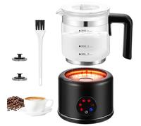 JXXM - Schiumatore elettrico per latte, vaporizzatore per latte 6 in 1, macchina automatica per schiuma fredda e calda da 17 once per caffè, latte, cappuccino, macchiato, cioccolata calda (nero)