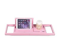 JXXUIRUIEEN Vasca da Bagno in bambù con Vasca da Bagno Regolabile a Scomparsa per Home Spa Relaxation(Pink)