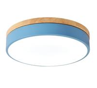 JXYDJH Lampada Da Soffitto A LED Macaron Wood, Plafoniera A LED Piatta Per Cameretta Bambini, Lampada Da Soffitto Minimalista Per Camera Da Letto, Paralume In Ferro E Rovere, 3CCT, Dimmerabile