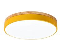 JXYDJH Lampada Da Soffitto A LED Macaron Wood, Plafoniera A LED Piatta Per Cameretta Bambini, Lampada Da Soffitto Minimalista Per Camera Da Letto, Paralume In Ferro E Rovere, 3CCT, Dimmerabile