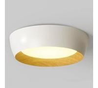JXYDJH Plafoniera A LED In Stile Mid-Century Modern Da 36W, Nera Opaca, A Filo Soffitto, Per Corridoio, 19,7'', Con Finitura Effetto Legno, Ideale Per Cucina, Camera Da Letto Principale
