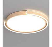 JXYDJH Plafoniera Moderna A LED Dimmerabile Da 18,9" Con Effetto Legno, Telecomando E 3 Colori Dimmerabili, Paralume Circolare In Metallo Per Soggiorno, Camera Da Letto, Lavanderia, Balcone