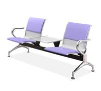 JXYQZD Sedie per Sala D'attesa con Braccioli e Tavolino, Sedia per Ospiti da Ufficio in Similpelle PU, per Aeroporti, Mercati, Banche, Ospedali, Scuole, Barbieri(Purple,170x65x78cm)