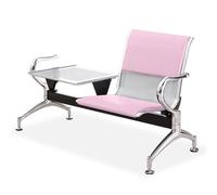 JXYQZD Sedie per Sala D'attesa con Braccioli e Tavolino, Sedia per Ospiti da Ufficio in Similpelle PU, per Aeroporti, Mercati, Banche, Ospedali, Scuole, Barbieri(Pink,120x65x78cm)