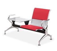 JXYQZD Sedie per Sala D'attesa con Braccioli e Tavolino, Sedia per Ospiti da Ufficio in Similpelle PU, per Aeroporti, Mercati, Banche, Ospedali, Scuole, Barbieri(Red,120x65x78cm)