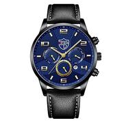 Jy8075-51e Orologio da polso da uomo analogico al quarzo in pelle casual con data di lavoro Orologio casual, A, misura unica