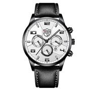 Jy8075-51e Orologio da polso da uomo analogico al quarzo in pelle casual con data di lavoro Orologio casual, E, misura unica