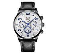 Jy8075-51e Orologio da polso da uomo analogico al quarzo in pelle casual con data di lavoro Orologio casual, D, misura unica