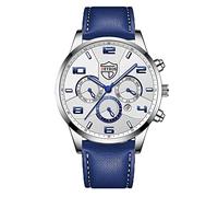 Jy8075-51e Orologio da polso da uomo analogico al quarzo in pelle casual con data di lavoro Orologio casual, F, misura unica