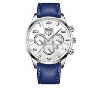 Jy8075-51e Orologio da polso da uomo analogico al quarzo in pelle casual con data di lavoro Orologio casual, G, misura unica