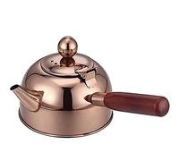 JYARZ Bollitore Acqua Gas Bollitore per Teiera con Fischio in Acciaio Inossidabile con Manico in Legno per Piano Cottura A Gas Domestico Bollitore Induzione (Color : Rose Gold, Size : 500ML)
