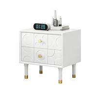 JYARZ Comodino A Due Cassetti, Creativo Intagliato, Retrò(White)