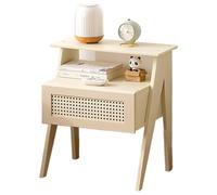 JYARZ Comodino Semplice In Bambù For Camera Da Letto Con Cassetto(White,2 pack)