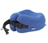 JYARZ Portatile Cuscino Da Viaggio Cuscino Da Viaggio In Memory Foam, In Cotone Regolabile, Pieghevole Per Aereo E Auto Ufficio Casa Morbido(Blue-B)