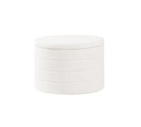 JYARZ Pouf Salvaspazio Poggiapiedi Imbottito Rotondo Contenitore Con Coperchio Sedile Sgabello Moderno