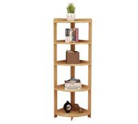 JYARZ Scaffale Angolare Libreria Scaffale Ad Angolo A 5 Livelli In Legno Con Supporto Per Piante Libreria Fiori Per Soggiorno Salvaspazio Moderno(A)