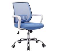 JYARZ Sedia Scrivania Ufficio Studio Sedia Da Ufficio Girevole Reclinabile Per Computer Direzionale Con Rete Traspirante Ergonomica Per Studio, Sala Riunioni Casa Cómodas(Blue,White armrest)