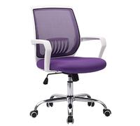 JYARZ Sedia Scrivania Ufficio Studio Sedia Da Ufficio Girevole Reclinabile Per Computer Direzionale Con Rete Traspirante Ergonomica Per Studio, Sala Riunioni Casa Cómodas(Purple,White armrest)