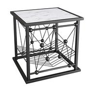 JYARZ Tavolino Comodino Moderno Comodino Nordico Tavolino Divano Ad Angolo Camera Da Letto Modello In Marmo Quadrato Tavolo Centrale Ufficio(Black)