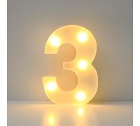 JYB Hopefuture Lampada a LED con numeri 3D illuminati, numeri decorativi, luce notturna 0 1 2 3 4 5 6 7 8 9, per matrimonio, compleanno, festa, lampada natalizia (3)