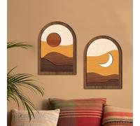 JYBBST Decorazione da Parete Decorazione Murale in Legno Bohemian per Camera da Letto, Sala da Pranzo, Soggiorno, Ufficio, Cucina, Corridoio(B)