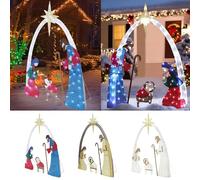 JYBBST Presepe Natalizio Luci, Decorazioni di Presepe Natalizio Completo,presepe Illuminata per Esterni, per Interni, Finestra, Parete, Vetrina