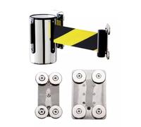 JYBNBBE Barriera di Sicurezza Magnetica Retrattile - Nastro Ferma Coda da Parete Giallo e Nero da 2/3/5 m con alloggiamento in Acciaio Inossidabile - Ideale per Il Controllo dell,2M/6.5FT