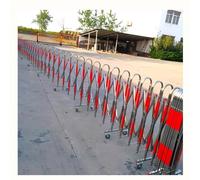 JYBNBBE Barriera Portatile Pieghevole, cancello di Sicurezza in Acciaio Inox, Blocco Stradale, Recinzione di Sicurezza Mobile a 360°, Ideale per Eventi, Sicurezza all'aperto e co,Red+Silver-1.2x3 m