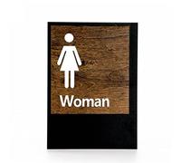 JYBNBBE Cartello in Acrilico per Porta WC, Cartello per Bagno, Cartello per Uomo e Donna, Cartello per WC a Parete, Cartello per Bagno, Adesivo da Parete, cartoncino Adesivo,Women Board