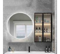 JYBNBBE Mobiletto Porta medicinali da Parete in Stile Rustico Moderno con Specchio sopra Il WC, per Bagno e Cucina, Grigio, 50 cm,White-50cm