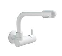 JYBNBBE Rubinetti a Parete Solo Rubinetto per Acqua Fredda in Ottone monoforo Girevole per Piscina - Roma,White