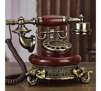 JYBNBBE Telefono Fisso retrò con Filo, Telefono con quadrante Rotante e Funzione di Ripetizione della Chiamata, Telefono di casa Classico Vintage, Telefono da Ufficio, A