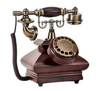 JYBNBBE Telefono retrò con Filo, Telefono Fisso Vintage con quadrante rotativo, Telefono da scrivania Classico in Legno Vecchio Stile con Funzione di ricomposizione, per casa e Ufficio, A