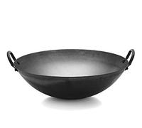 JYBNBBE Wok saltato in Padella, Padella Wok in ghisa, pentola in Ferro con Rivestimento Antiaderente Fatta a Mano, pentola Wok Professionale Grande con Manico in Acciaio da 60 cm