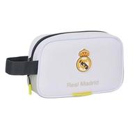 JYC CREATIVE Borsa a Tracolla Real Madrid Modello 3 - Borsello Sportivo Compatto (23.3x18.5 cm) per Uomo, Donna e Ragazzi, Idea Regalo Tifosi Blancos, Bianco e Blu